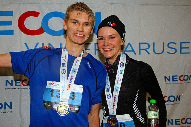 Olav Endre Østervold og Christine Revheim-Hansen var de raskeste i 5-km-løypen.