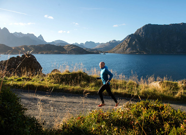 Fra prøveløpingen i oktober, Svein Vestøl i fantastiske omgivelser (foto: Kai-Otto Melau).