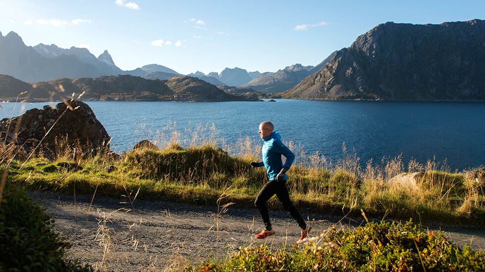 Fra prøveløpingen i oktober, Svein Vestøl i fantastiske omgivelser (foto: Kai-Otto Melau).