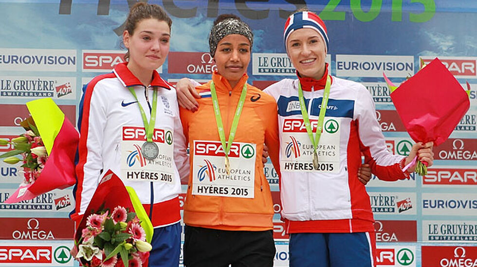 Norsk bronse: Karoline Bjerkeli Grøvdal sikret Norge tidenes første medalje i seniorklassene i et EM i terrengløp. (Foto: Kjell Vigestad)