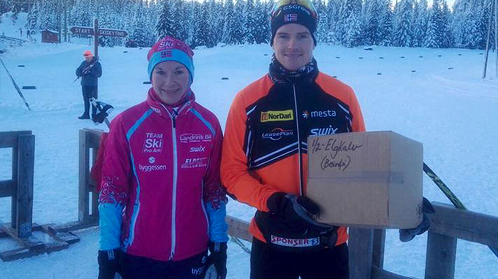 Vinnerne av Budorrennet 2016: Solfrid Braathen og Torgeir Skare Thygesen. (Foto: Atle Ruud, Nordbygda/Løten Ski)