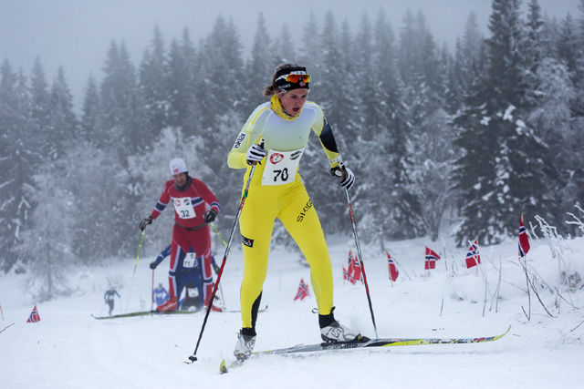 Maren Thomasgaard, Team Skigo var raskest av kvinnene i det fjerde OBIK-rennet  På bildet fra lørdagens  Trysil-Knut Renn, hvor hun ble nr.2  (Foto: Øivind Larsen)
