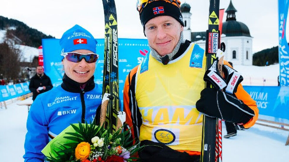 Petter Eliassen, Team Leaseplan Go og Seraina Boner, Team Exspirit vant. Foto: Arrangør
