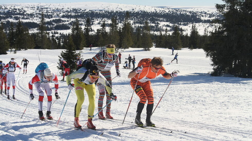 Vetle Thyli og Christoffer Callesen i front i halvvveis i HalvBirken  2015. (Foto: Kjell Arild Andersen)