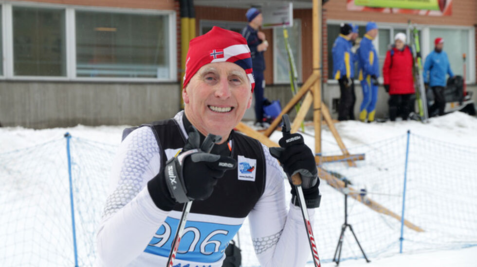 Arnt Johan Skjetne fra Børsa Il var ankermann på Norges lag i klasse som tok sølv i klasse M09, 70-74 år. (Arrangørfoto)