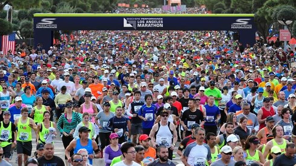 Fra Los Angeles Marathon som i år gikk på St. Valentinsdagen (Arrangørfoto).