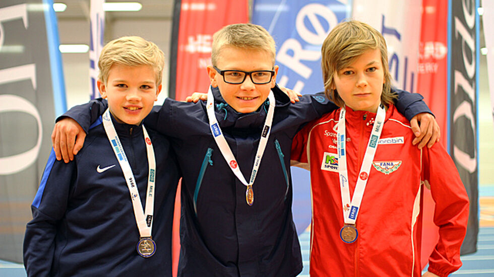 Premiepallen i G12: fra venstre: Eivind Hosøy Nordås, Jonas Snemyr Langesæter og Brage Bell Lysaker