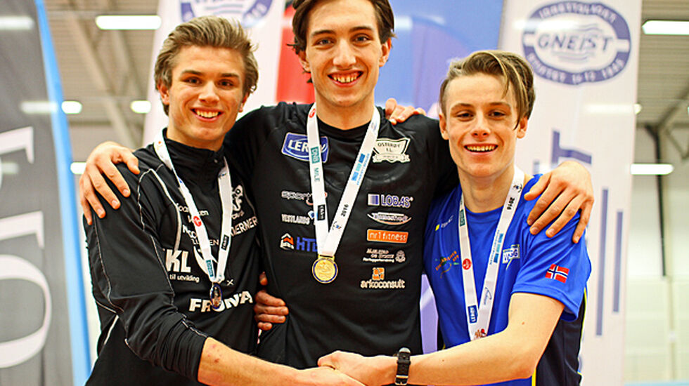 Premiepallen i menn senior: Lars Lunde, Trygve Feidje Mjelde og Tomas Jack Skjæråsen.