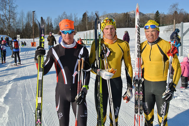 De tre raskeste i «Kjølen hematt» 2016. F.v. Kjetil Tyrom, Magnus Bleken og Geir Strandbakke.  Foto: Arrangøren