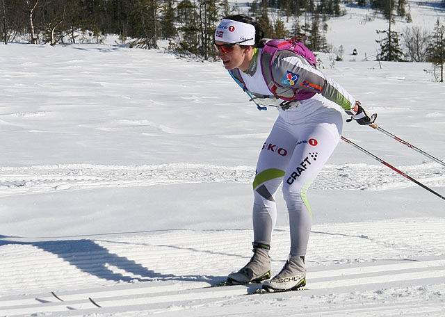 Marit Bjørgen i sitt comeback etter svangerskapet.  Foto: Arrangøren