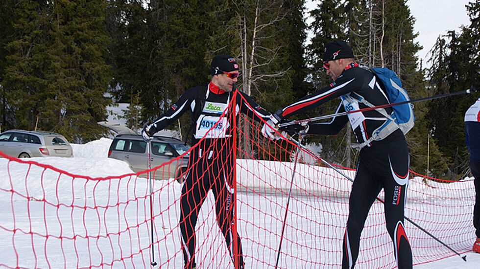 Foss Sport var i tet gjennom nesten hele stafetten unntatt på Sjusjøen hvor Mosetertoppen vekslet først. (Foto: Stein Arne Negård)