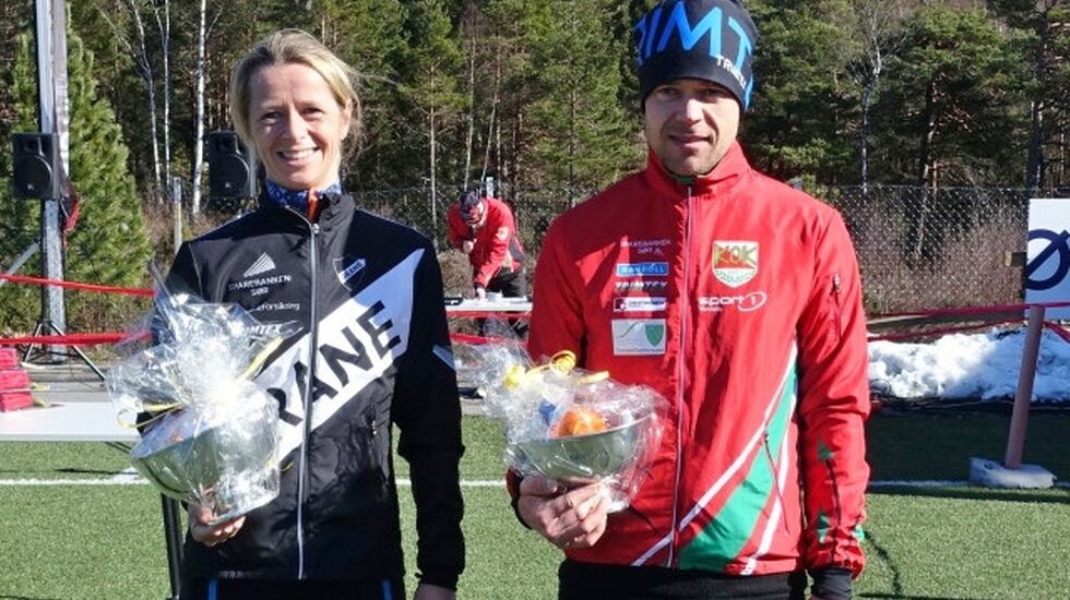 Christine Mikkelsen og Hans Gunnar Omdal etter søndagens seire (foto: Marita Hernandez)