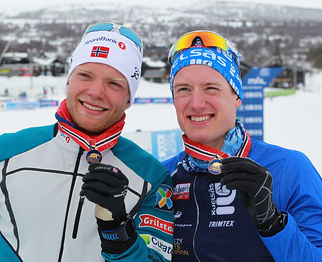 Kjelsås tok gullet: Eirik Brandsdal og Øyvind Moen Fjeld kan mer enn å langt på ski. (Foto: Kjell Vigestad)