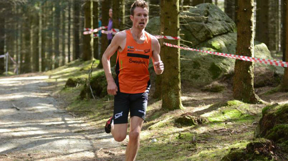 Ørjan Grønnevig inn til suveren seier i KM terreng i Rogaland. Foto: Henning Wiig.