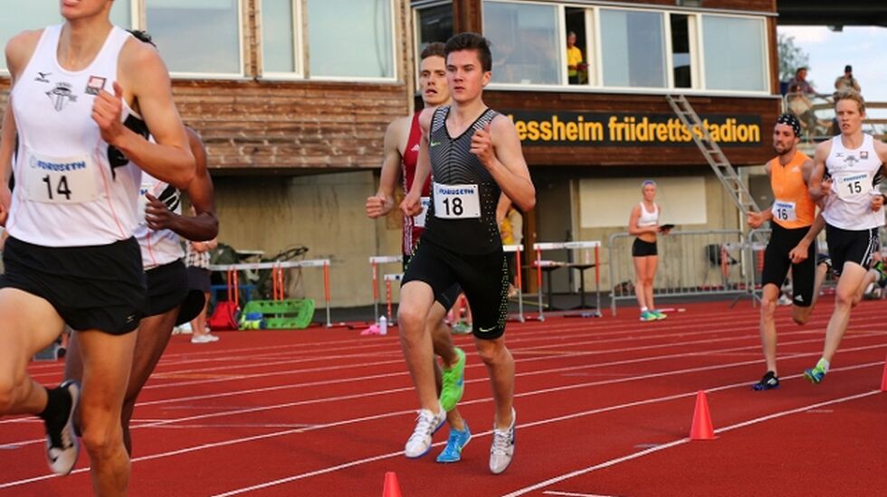 En av mange som satte ny pers på Jessheim friidrettsstadion var Jakob Ingebrigtsen (foto: Bjørn Hytjanstorp)