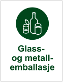 Symbol glass og metallemballasje
