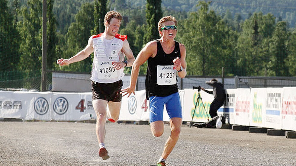 Petter Soleng Skinstad satset på å forsvare fjorårsseieren, men ble slått med to sekunder av Stian Christoffersen på oppløpssiden. (Foto: Finn Olsen)