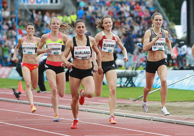 Akkurat som under Bislett Games, der dette bildet er tatt, løp den norske 800 m-trioen meget bra under tøffe forhold i Stockholm. (Foto: Kjell Vigestad)