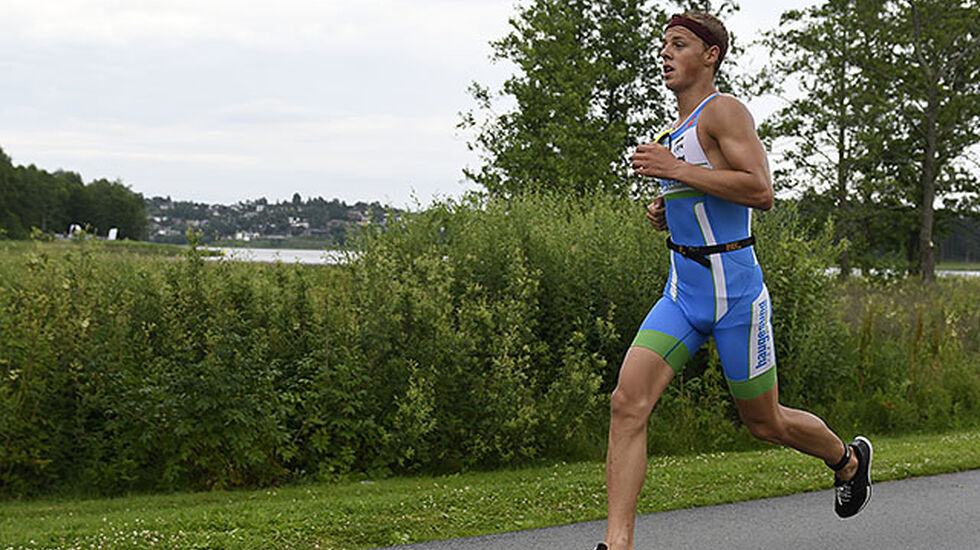 Endre Espedal, Haugesund Triathlonklubb vant den olympiske distansen i Østfold Triathlon med god margin. (Alle foto: Bjørn Johannessen)