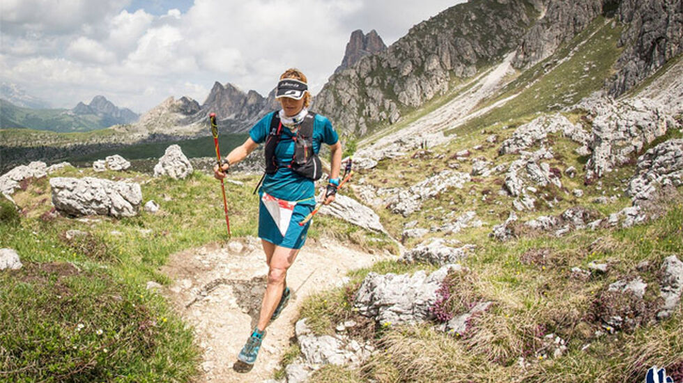 Den tidligere terrengsyklisten Andrea Huser fra Sveits var raskeste kvinne i Lavaredo Ultratrail. (Foto: arrangøren) 