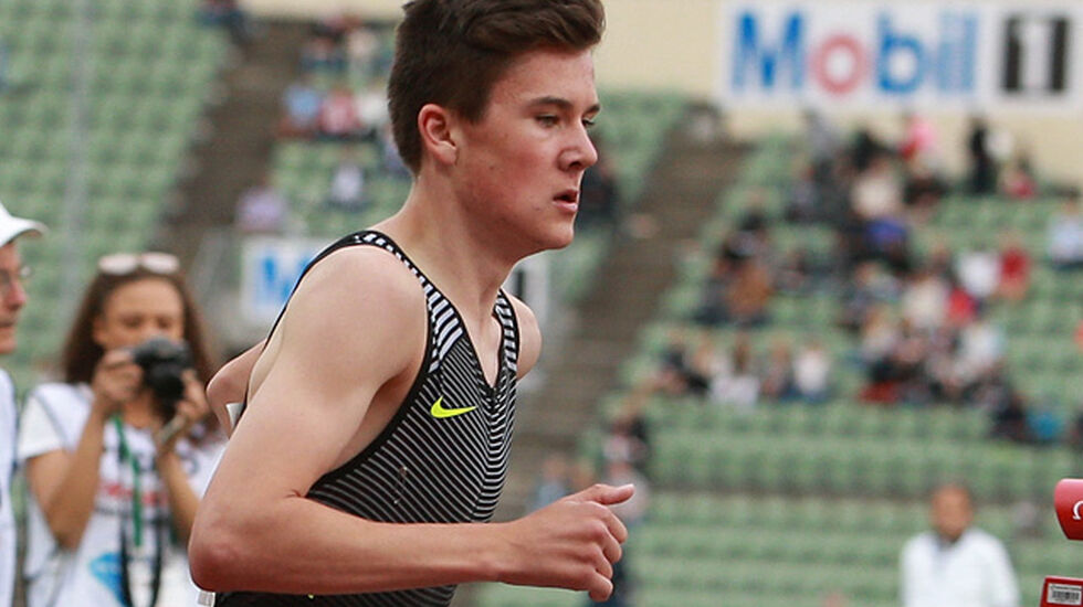Jakob Ingebrigtsen løp i seniorklassen i Göteborg der han vant 1500 meteren og ble nummer to på 800 meteren. (Arkivfoto: Kjell Vigestad) 