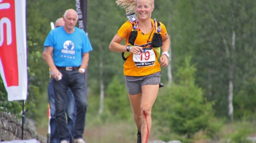 Malene Blikken Haukøy løper inn til suverent NM-gull (foto: Arve Haugland).
