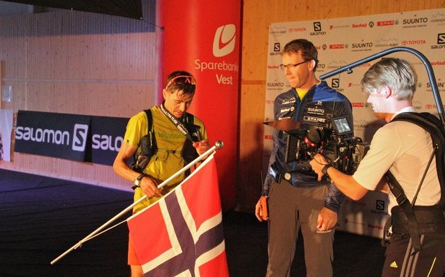 Lars Erik Skjervheim i mål i Honndalshallen i 2016. Foto: Arve Haugland.