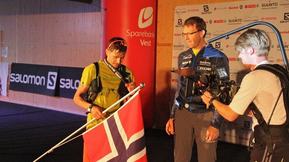 Lars Erik Skjervheim i mål i Honndalshallen i 2016. Foto: Arve Haugland.