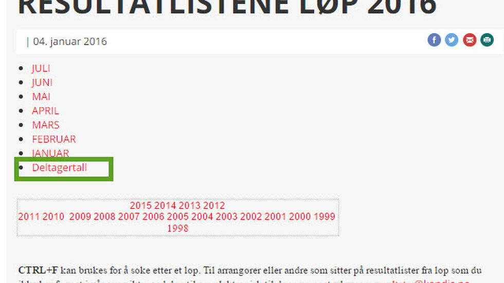 Nå får du ytterligere en tjeneste på resultatlistesiden.