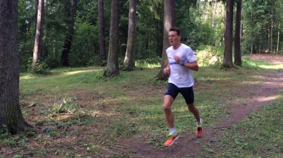 Johan Edin var med 9.19 i en klasse for seg på den 2,9 km lange løypa  i Ankerskogen. (Foto: Morten Ronning)