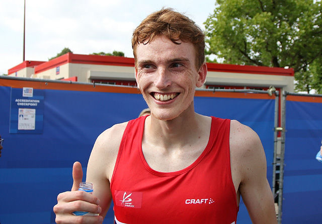 Marius Vedvik sprang halvmaraton i EM i Amsterdam i juli. No gled han seg til å springe dobbelt så langt i Oslo-gatene. (Foto: Runar Gilberg)