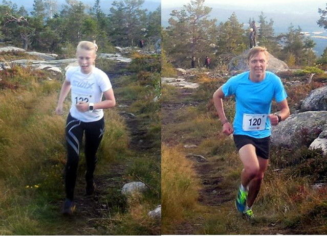 Espen Honganvik Holen og Christine Dalsjø Fredriksen, begge fra Magnor UL, var raskeste mann og dame til toppen av Rafjellet. (Foto: Fred Nordal)