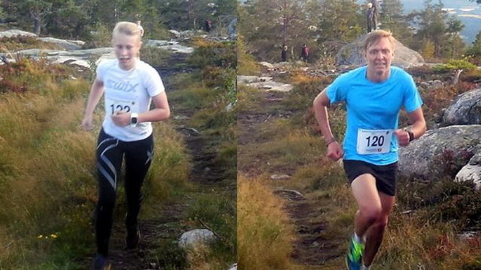 Espen Honganvik Holen og Christine Dalsjø Fredriksen, begge fra Magnor UL, var raskeste mann og dame til toppen av Rafjellet. (Foto: Fred Nordal)