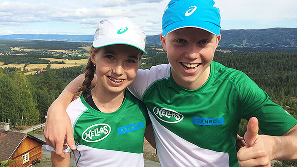 Emma og Martin Kirkeberg Mørk løp begge sterkt i Drammens Råeste. (Foto: privat)