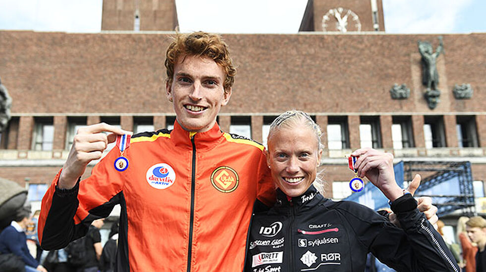 NM-vinnerne Marte Katrine Myhre og Marius Vedvik (foto: Bjørn Johannessen).
