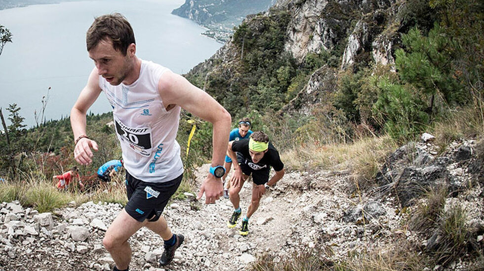 Stian Angermund-Vik var bare et fattig sekund unna seieren i det bratte motbakkeløpet. Her ser vi han i dagslys i Limone Extreme Skyrace dagen etterpå. (Foto: arrangøren)