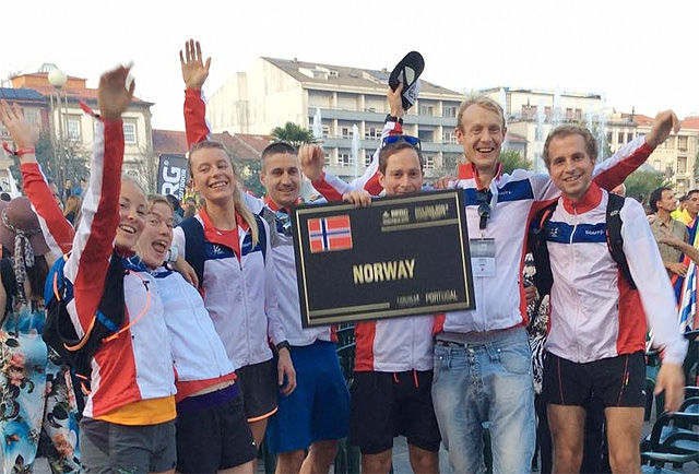 Det norske VM-laget i terrengultra 2016 i Portugal. Da kom de norske herrene på en flott 4. plass i lagkonkurransen. (Foto: Sharon Broadwell)