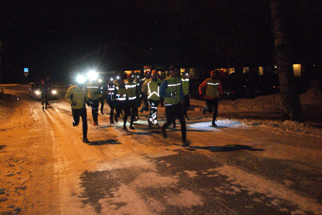 Rett etter start på sesongens første Snøkut på snøføre. (Foto: Stein Arne Negård)