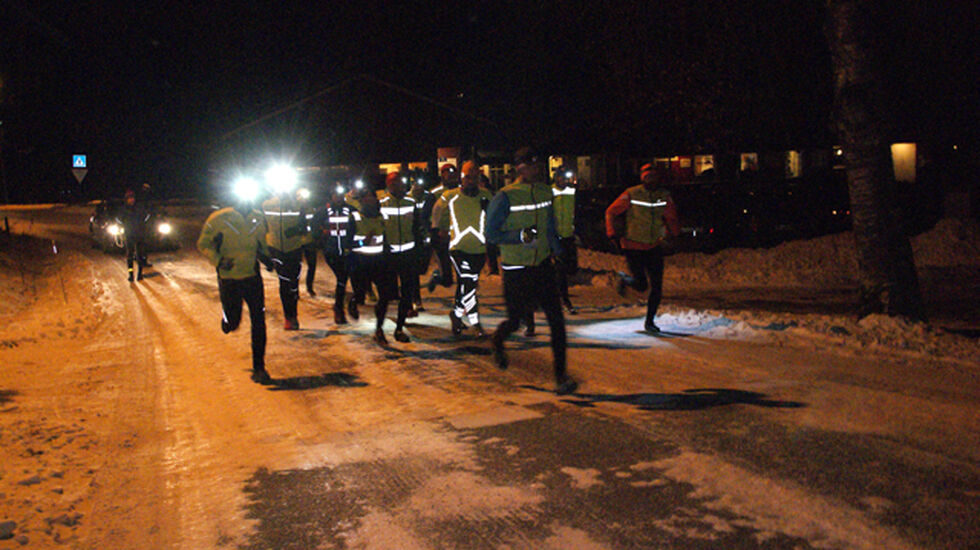 Rett etter start på sesongens første Snøkut på snøføre. (Foto: Stein Arne Negård)