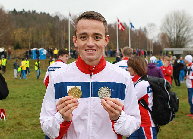 Stian Øvergaard Aarvik ble nummer to etter Jakob Ingebrigtsen under nordisk i fjor. Kan han rykke helt opp på førsteplass i år? (Foto: Kjell Vigestad) 