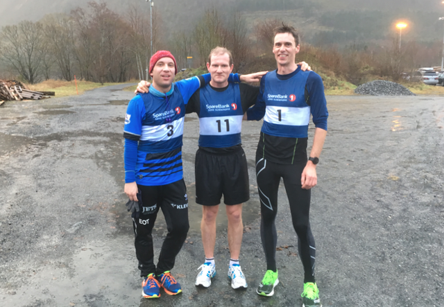 De tre første. Fra venstre Einar Orten Trovåg, Are Uran og Terje Åmelfot. Foto: Arrangør