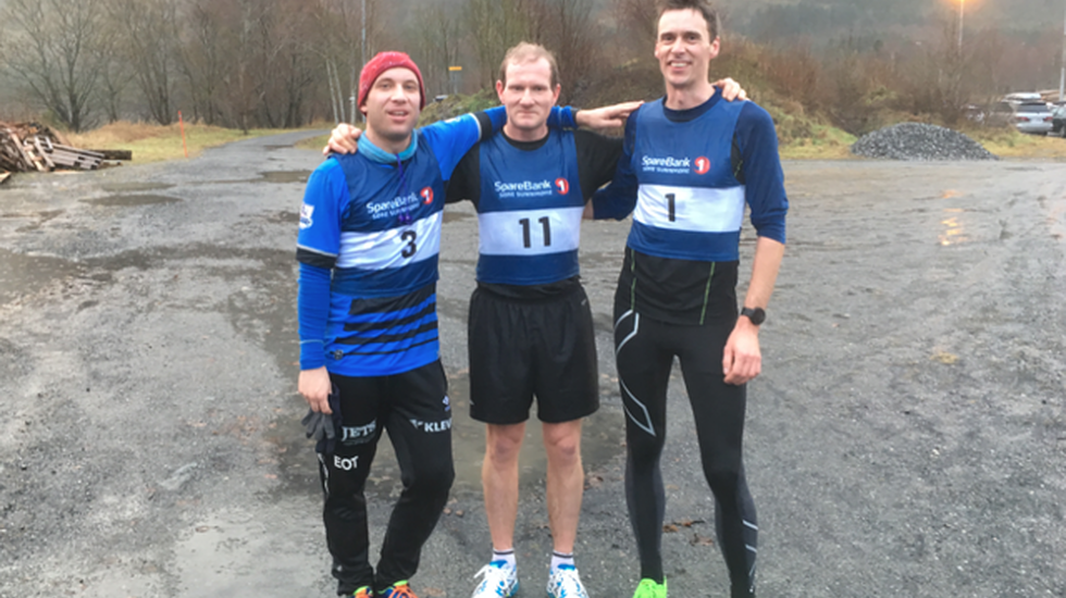 De tre første. Fra venstre Einar Orten Trovåg, Are Uran og Terje Åmelfot. Foto: Arrangør