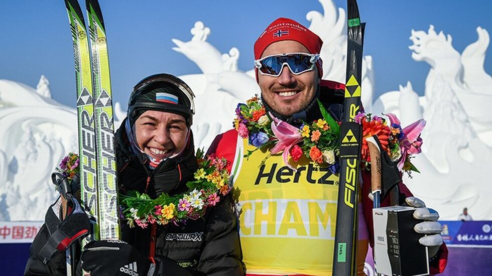Andreas Nygaard og Olga Rotcheva vant Vasaloppet China (foto: Visma Ski Classics)