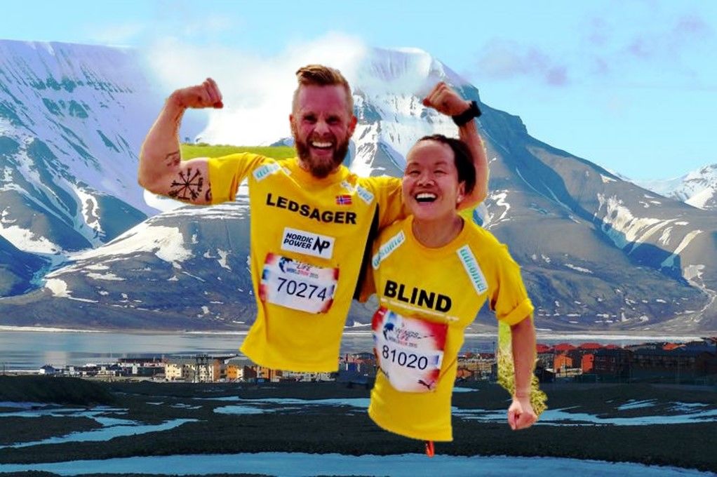 Håkon Fram Stokka og Eline Øidvin skal profilere Spitsbergen Marathon 2017.