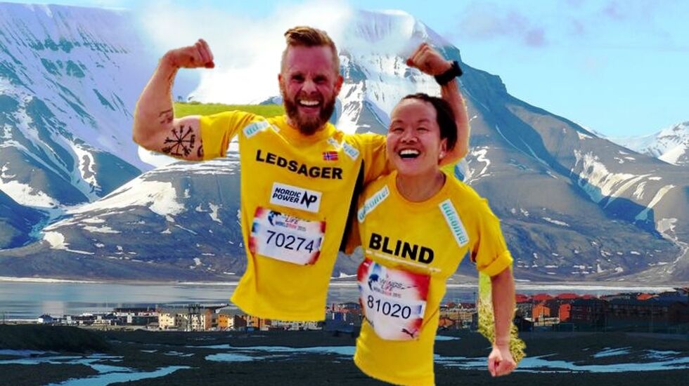 Håkon Fram Stokka og Eline Øidvin skal profilere Spitsbergen Marathon 2017.