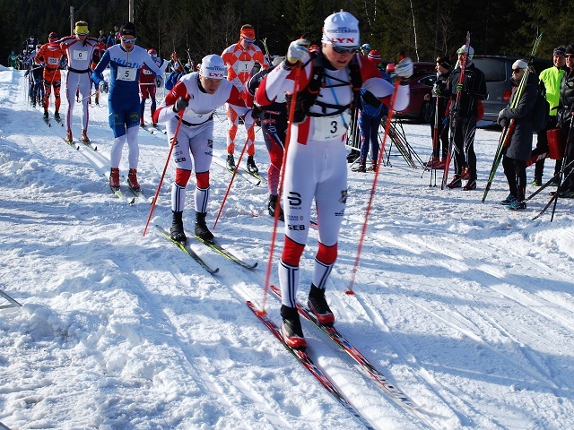 Joar Thele i tet under Monotebellorennet tidligere i vinter. Foto: Arrangøren
