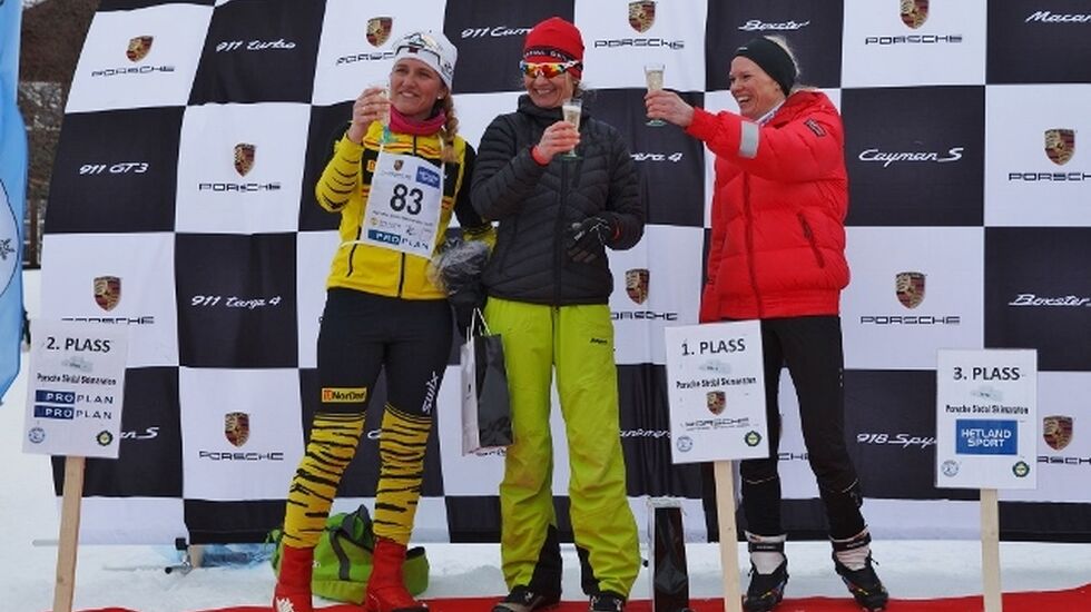 De tre raskeste kvinnene på 45 km; Ragna Skipstad, Wenche Kvæven og Yvonne Smith (arrangørfoto).
