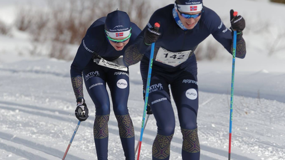 Svein Halvor Dahl tett fulgt av Ånund Lid Byggland.  Foto: Danny Seterdal og Torbjørn Dyrland.