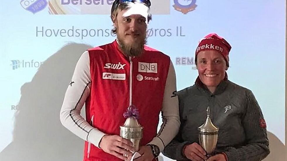 Totalvinnere av Berserennet 2017: Lars Gunnar Skjevdal og Tove Iren Gløtheim Ryttervold. (Arrangørfoto)