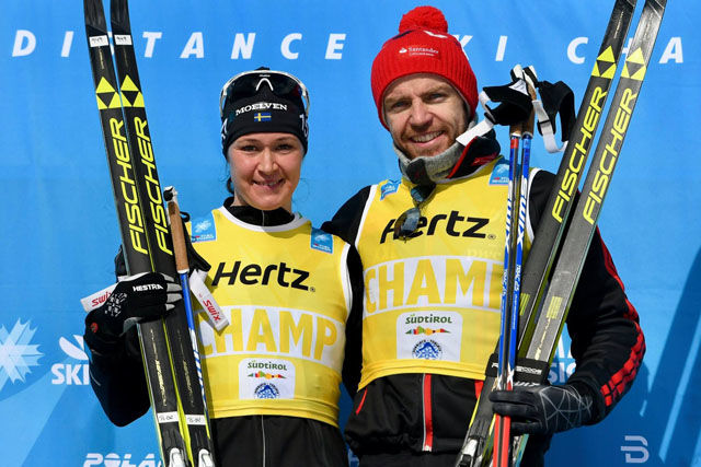 Tord Asle Gjerdalen, Santander vant sin første Ski Classic mens Britta Johansson Norgren gjentok seieren fra ifjor. Foto: Arrangøren